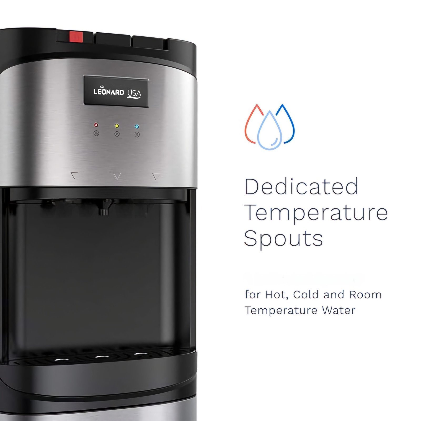 LEONARD Usa Bottom Loading Water Dispenser Stainless Steel Hot, Cold & Normal For Home, Office Or Bar, Based On American Technology (Stainless Steel & Black), 5 Liters - Image 6