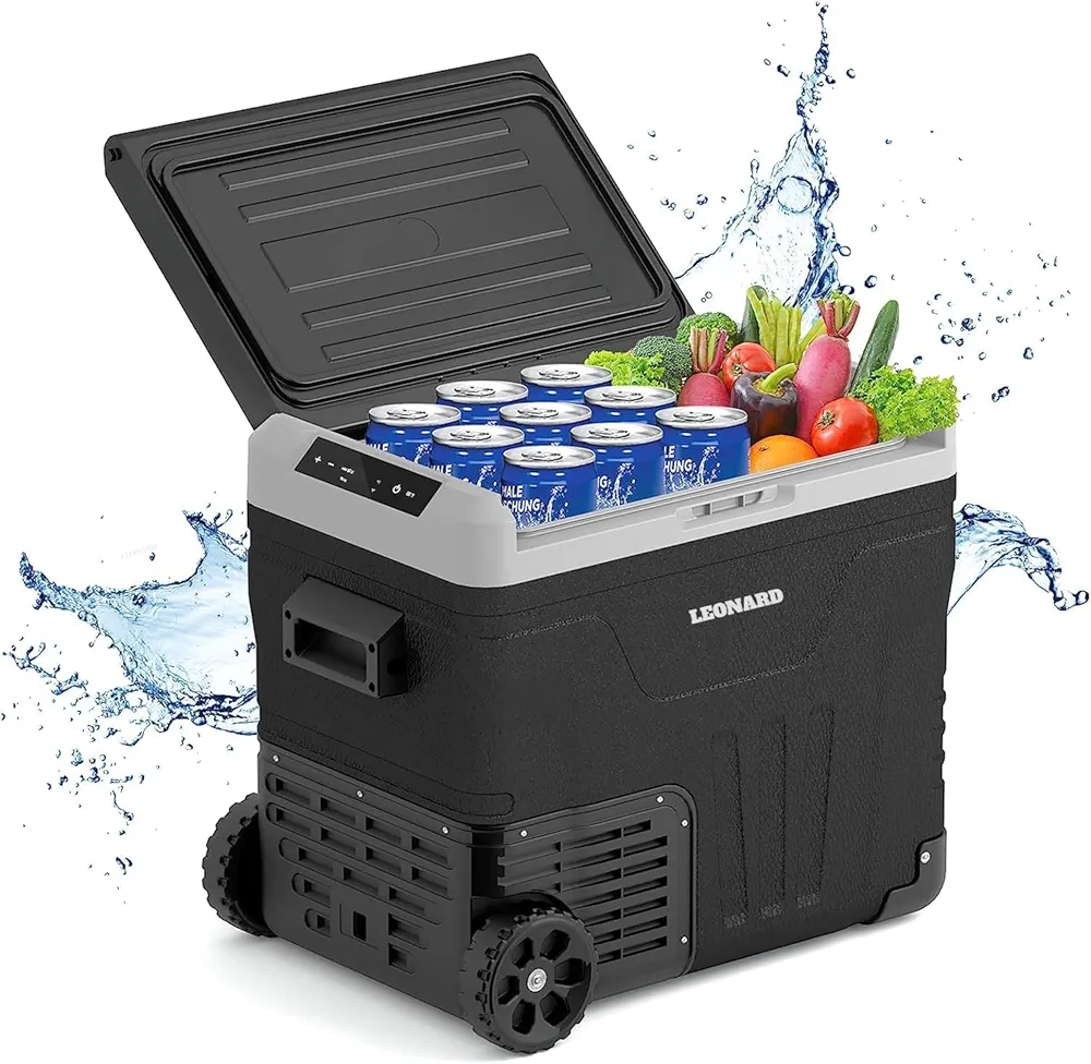 LEONARD USA Car Fridge 50 L with Compressor 12 Volt, Vehicle Refrigerator with 12/24V DC 110-240V AC for Indian Cars, SUV, RV, Camping, Outdoor and Home (Black) (Based on American Technology) - Image 3
