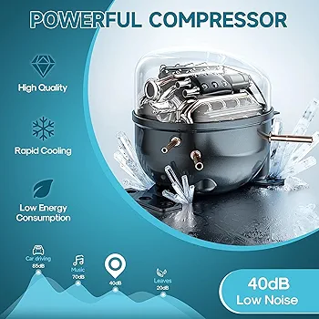 LEONARD USA Car Fridge 50 L with Compressor 12 Volt, Vehicle Refrigerator with 12/24V DC 110-240V AC for Indian Cars, SUV, RV, Camping, Outdoor and Home (Black) (Based on American Technology) - Image 5