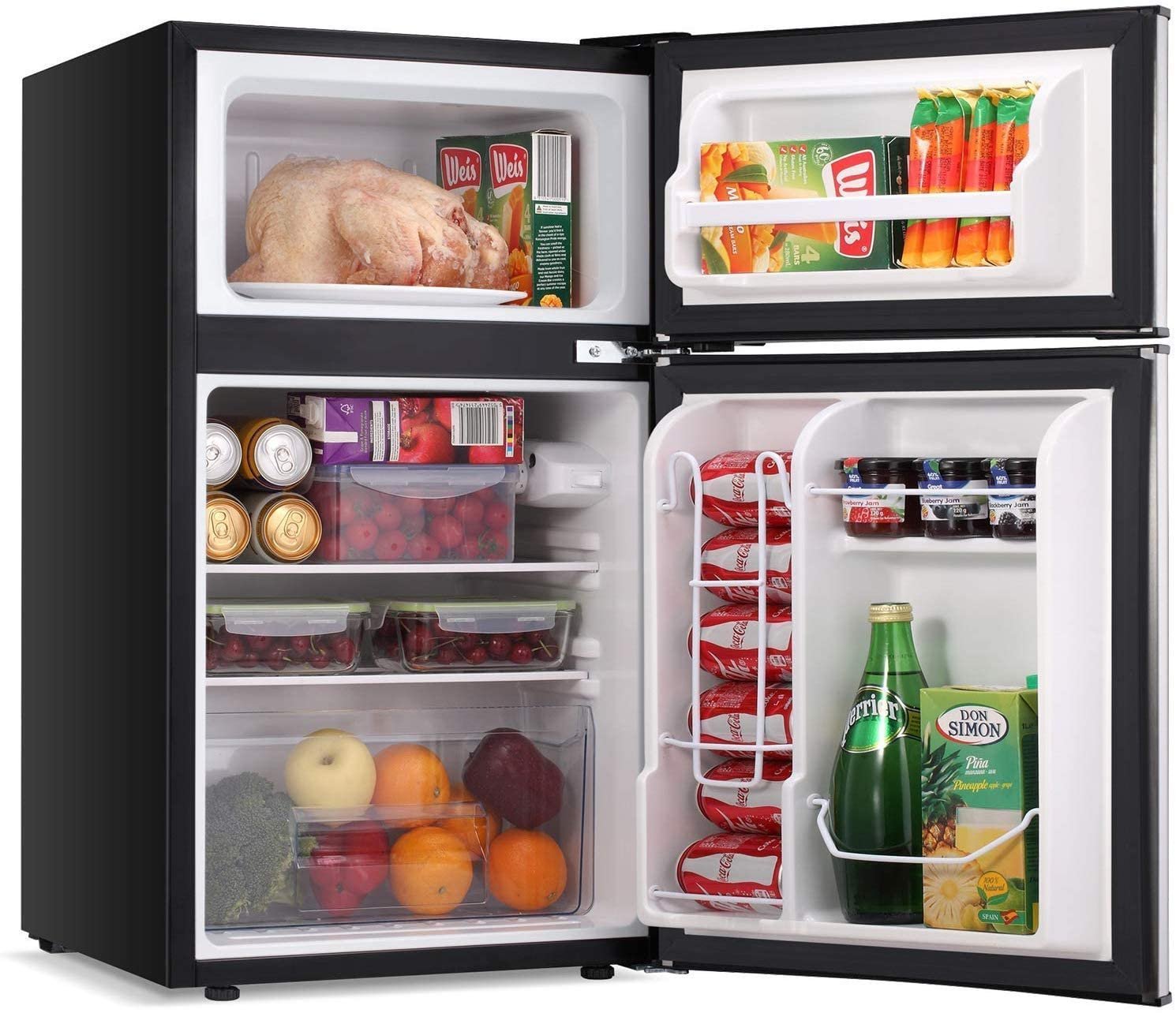 LEONARD USA 115 L Inverter Double Door Mini Fridge for Home Small Fridge with Separate Deep Freezer Compartment & Interior Light for Bar (Based on American Technology) (Black & Silver) - Image 8